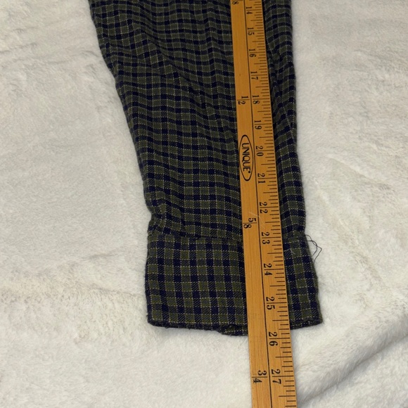 George Men's Casual flannel Plaid Shirt - Black and Green - Picture 5 of 6